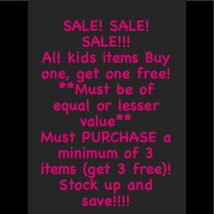 🔥🔥STOCK UP AND SAVE!🔥🔥 ALL KIDS BOGO FREE